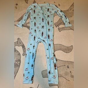 Kyte BABY Light Blue Nutcracker Zippered Romper
